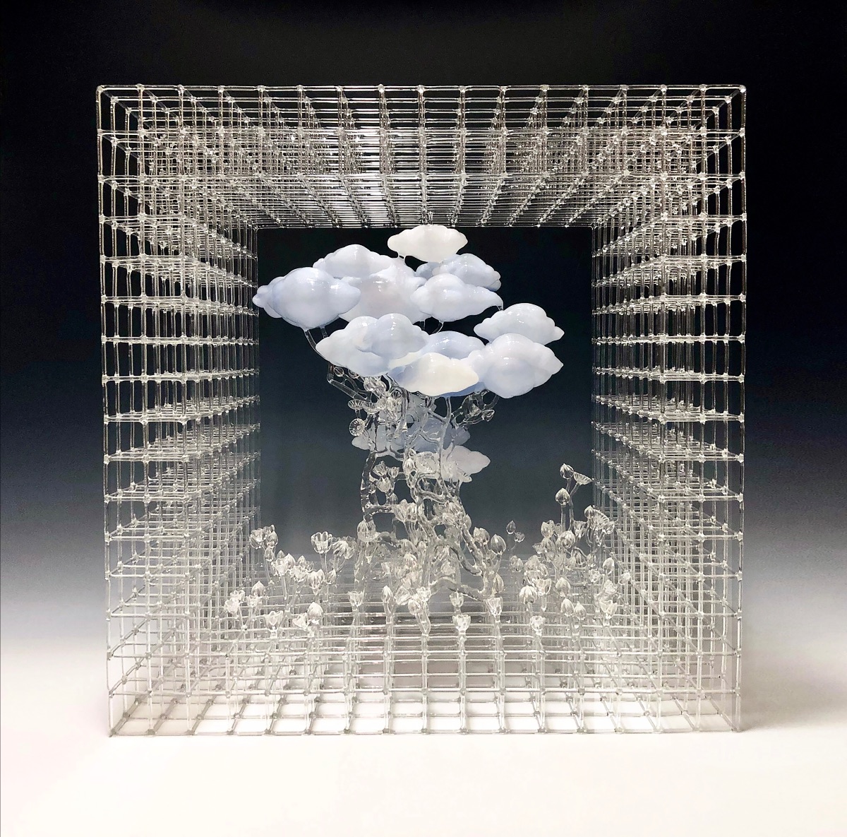 Eunsuh Choi, <em>Dreams V</em>, flameworked borosilicate glass, 20 x 11 1/2 x 20 in. 